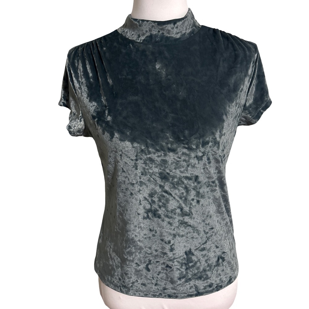 A New Day Slate Green Velvet Top